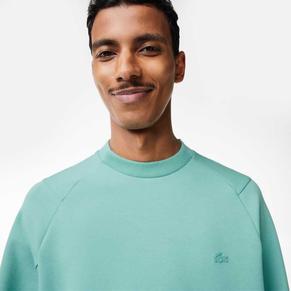 Lacoste Crew Neck Kangaroo Pocket Bomull Blend Mintgröna | BULPK-4958