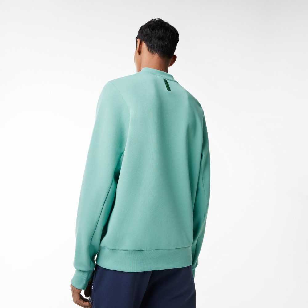 Lacoste Crew Neck Kangaroo Pocket Bomull Blend Mintgröna | BULPK-4958