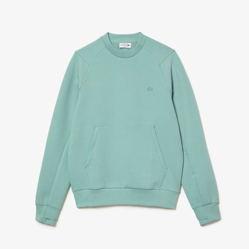 Lacoste Crew Neck Kangaroo Pocket Bomull Blend Mintgröna | BULPK-4958