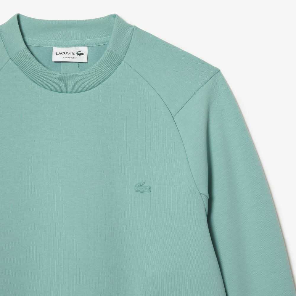 Lacoste Crew Neck Kangaroo Pocket Bomull Blend Mintgröna | BULPK-4958