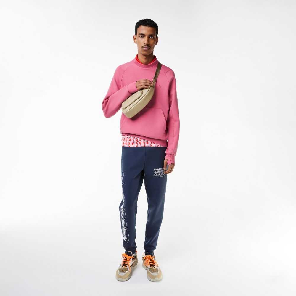 Lacoste Crew Neck Kangaroo Pocket Bomull Blend Rosa | KIHVQ-8016