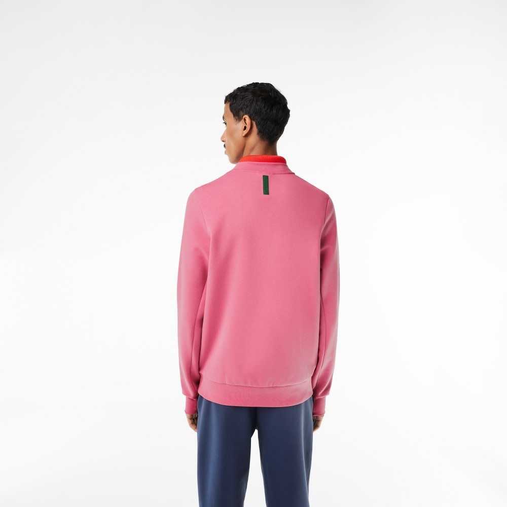 Lacoste Crew Neck Kangaroo Pocket Bomull Blend Rosa | KIHVQ-8016