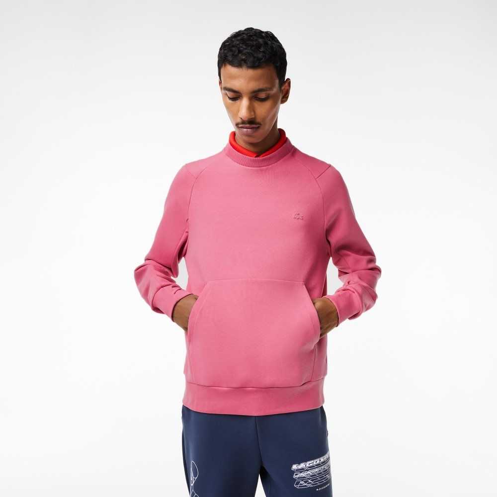 Lacoste Crew Neck Kangaroo Pocket Bomull Blend Rosa | KIHVQ-8016