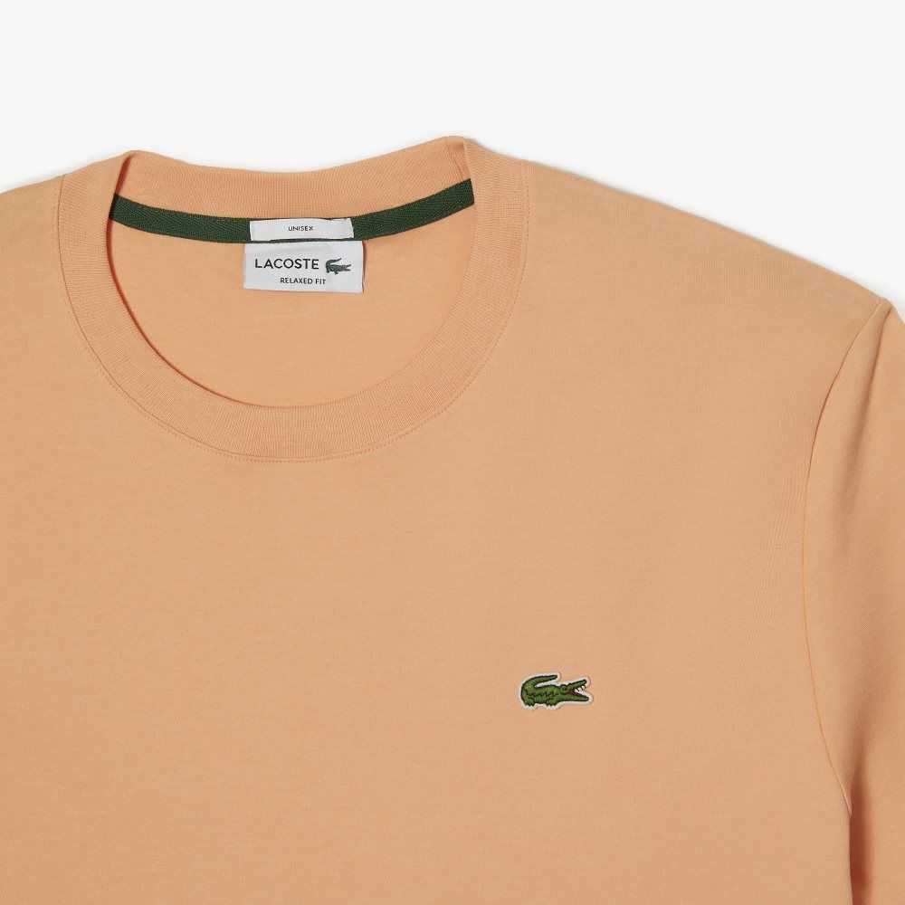 Lacoste Crew Neck Organic Bomull Ljusorange | BFOQW-0732