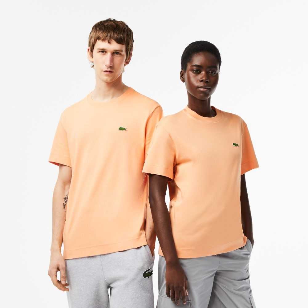 Lacoste Crew Neck Organic Bomull Ljusorange | BFOQW-0732