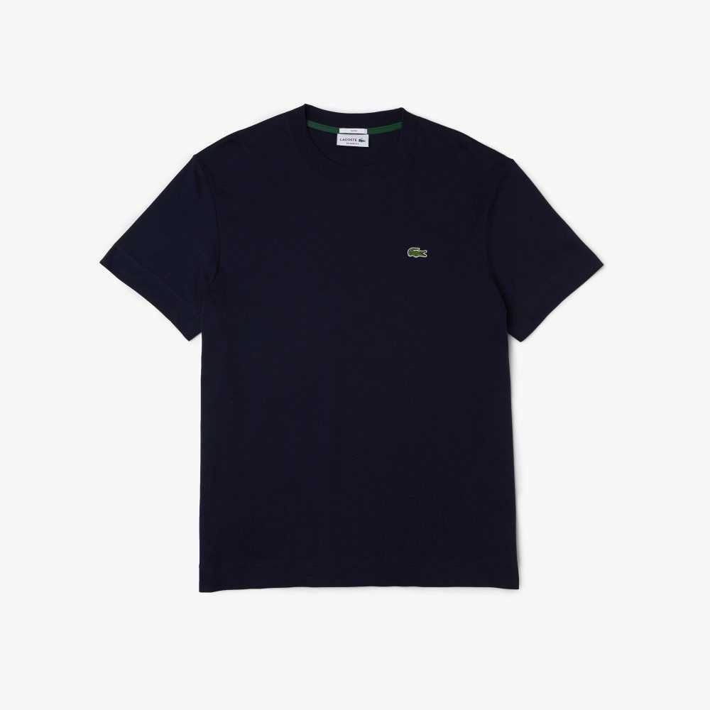 Lacoste Crew Neck Organic Bomull Marinblå Blå | AIMDN-8253