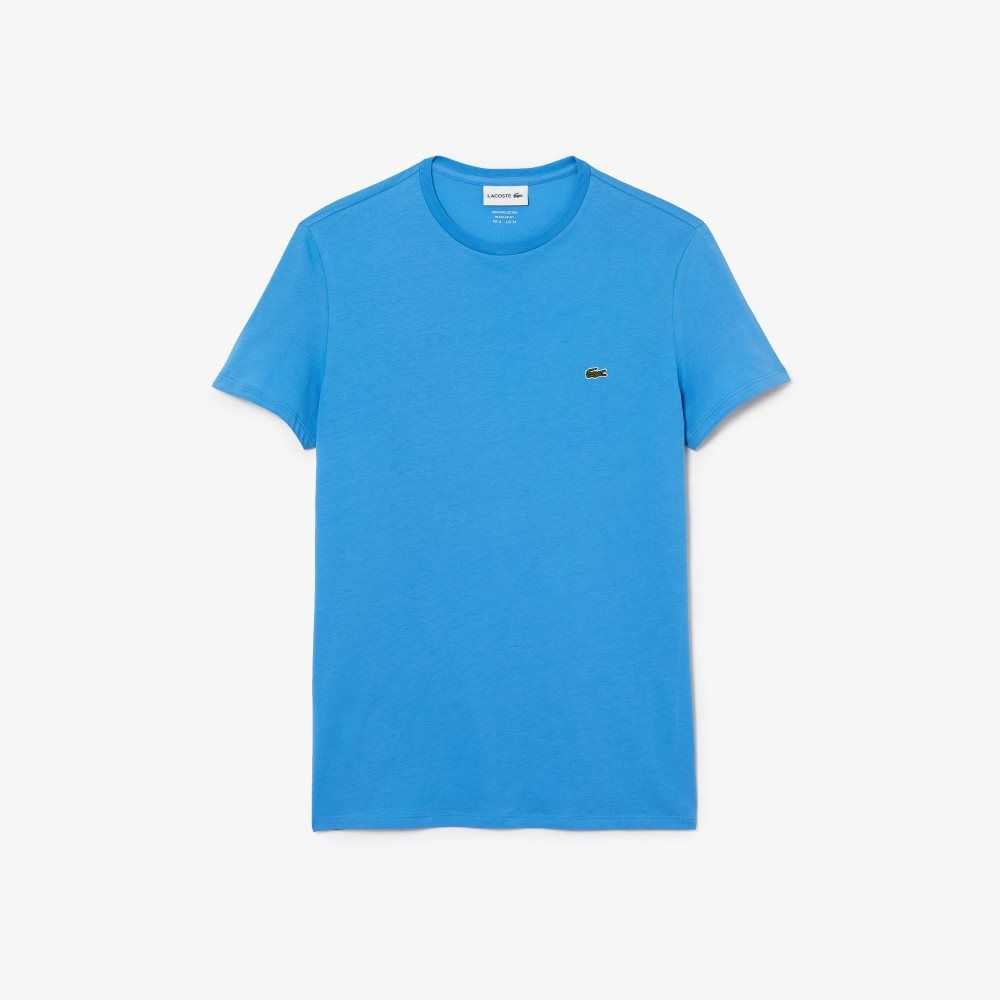 Lacoste Crew Neck Pima Bomull Jersey Blå | TPAZR-3879