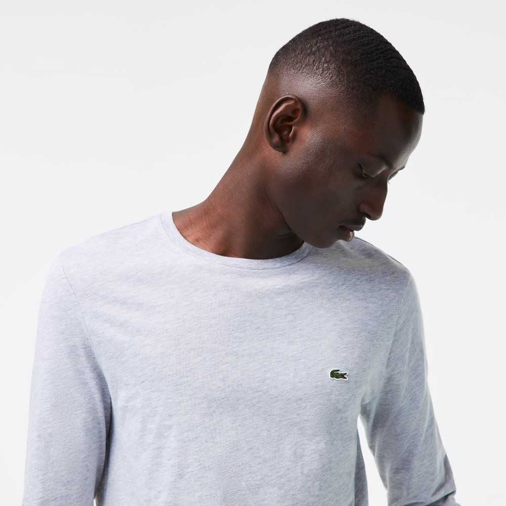 Lacoste Crew Neck Pima Bomull Jersey Grå | QTVGD-7548