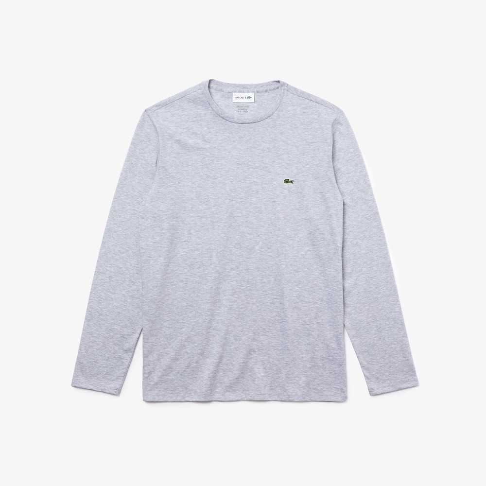 Lacoste Crew Neck Pima Bomull Jersey Grå | QTVGD-7548