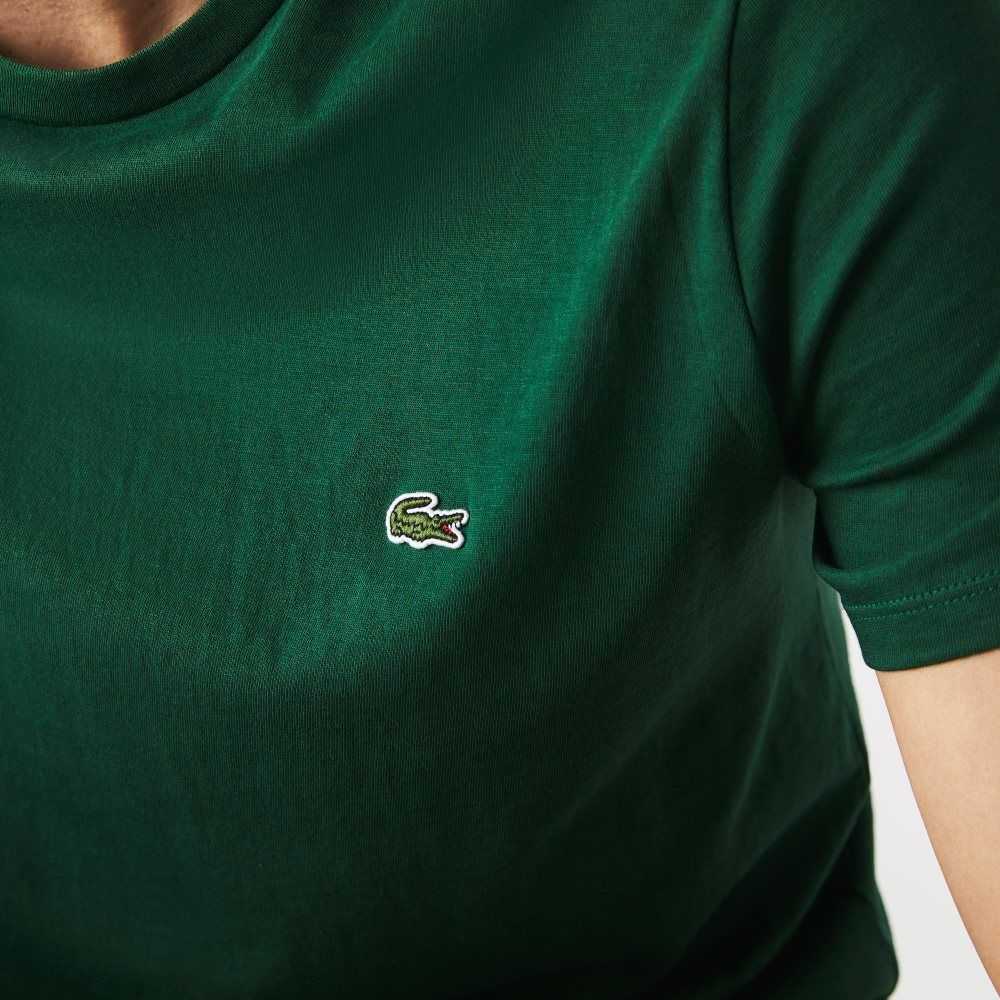 Lacoste Crew Neck Pima Bomull Jersey Gröna | MBRGV-1429