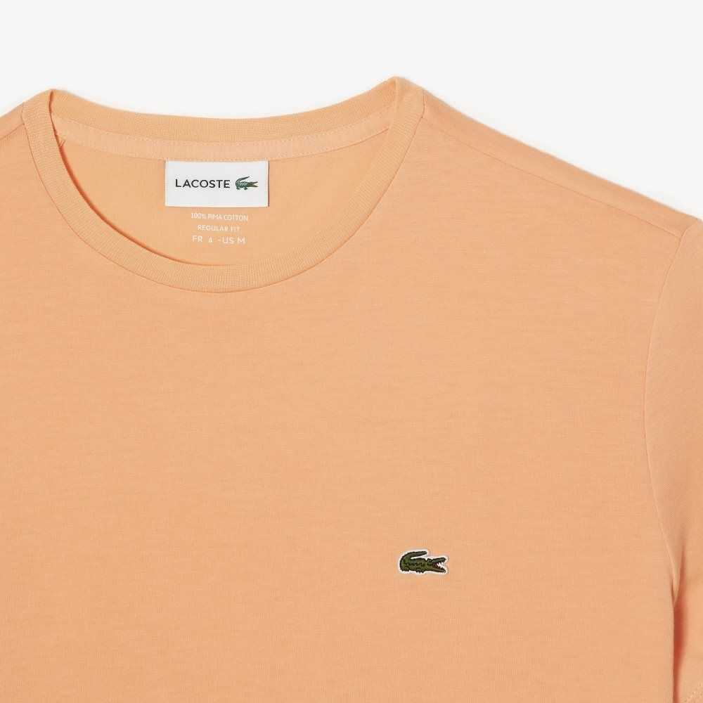 Lacoste Crew Neck Pima Bomull Jersey Ljusorange | BFYWQ-8234