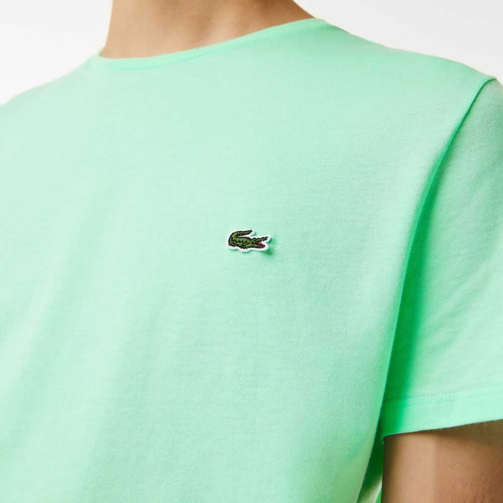 Lacoste Crew Neck Pima Bomull Jersey Ljusgröna | EPUWT-5384