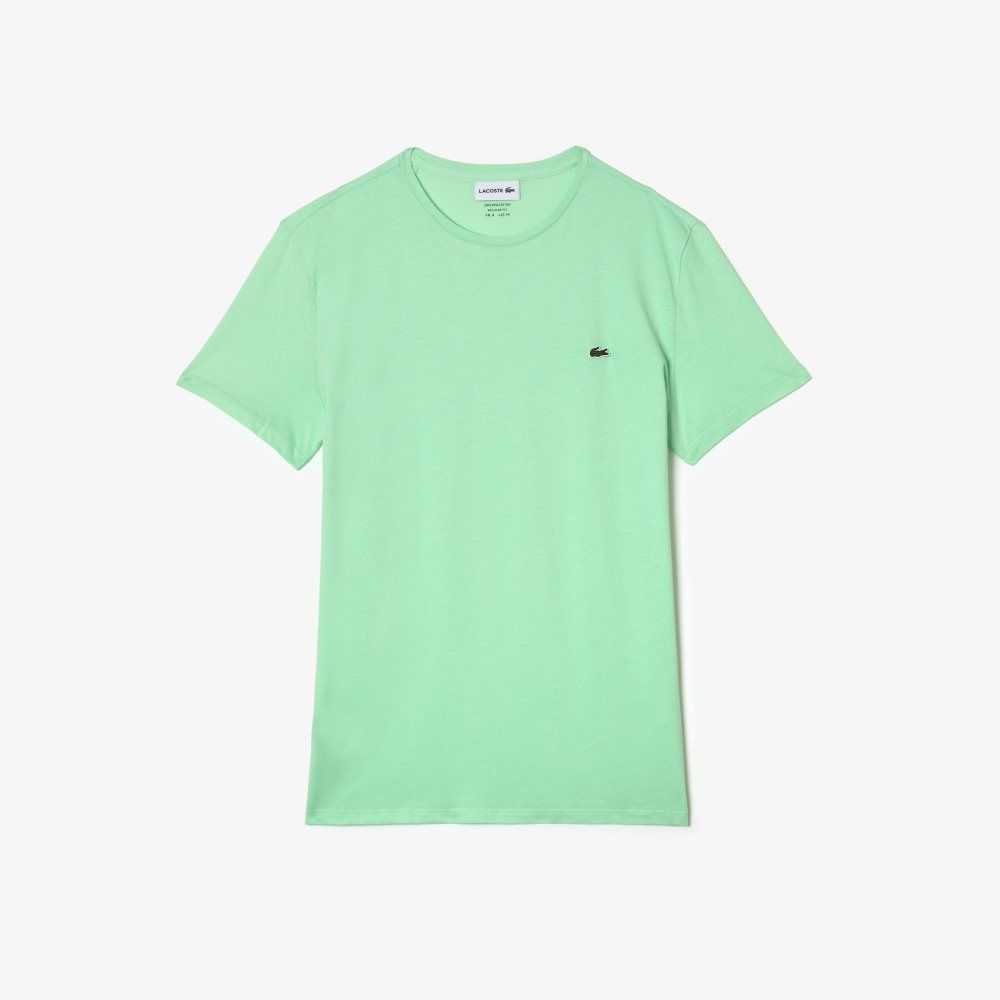 Lacoste Crew Neck Pima Bomull Jersey Ljusgröna | EPUWT-5384