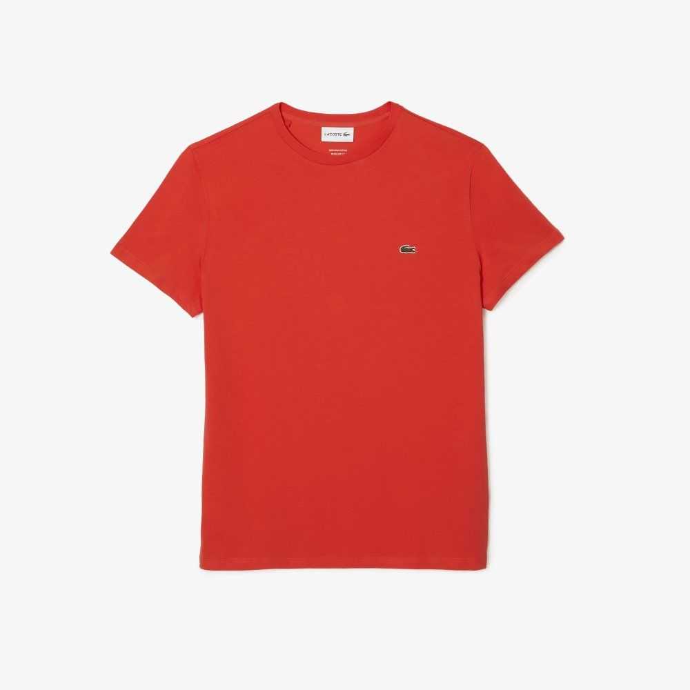 Lacoste Crew Neck Pima Bomull Jersey Orange | PFXDK-4651