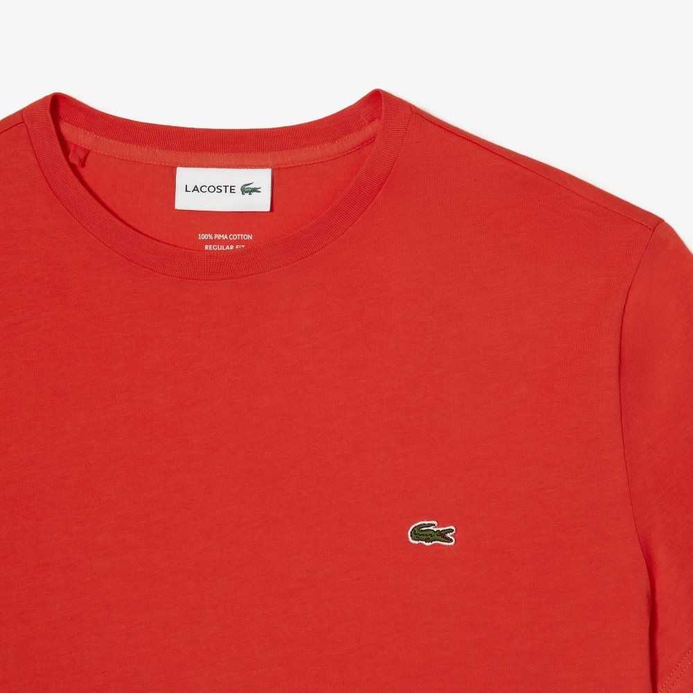 Lacoste Crew Neck Pima Bomull Jersey Orange | PFXDK-4651