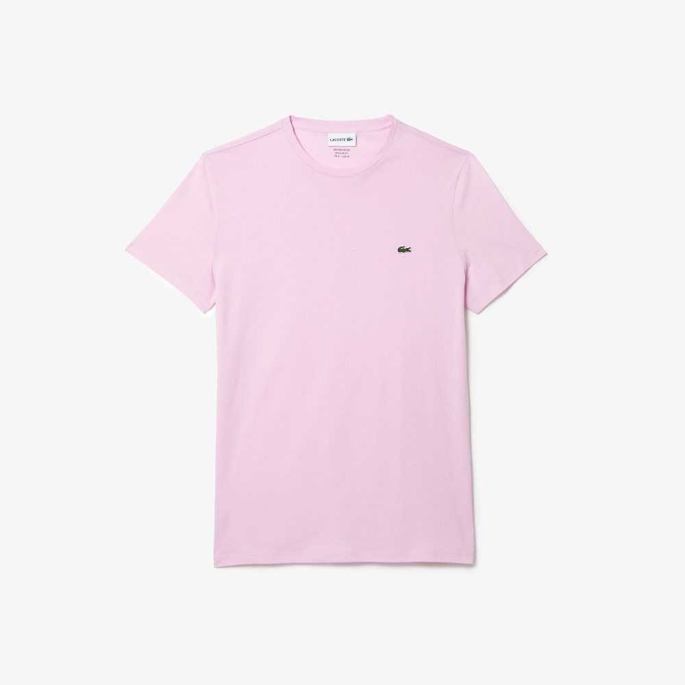 Lacoste Crew Neck Pima Bomull Jersey Rosa | FQPYV-5174