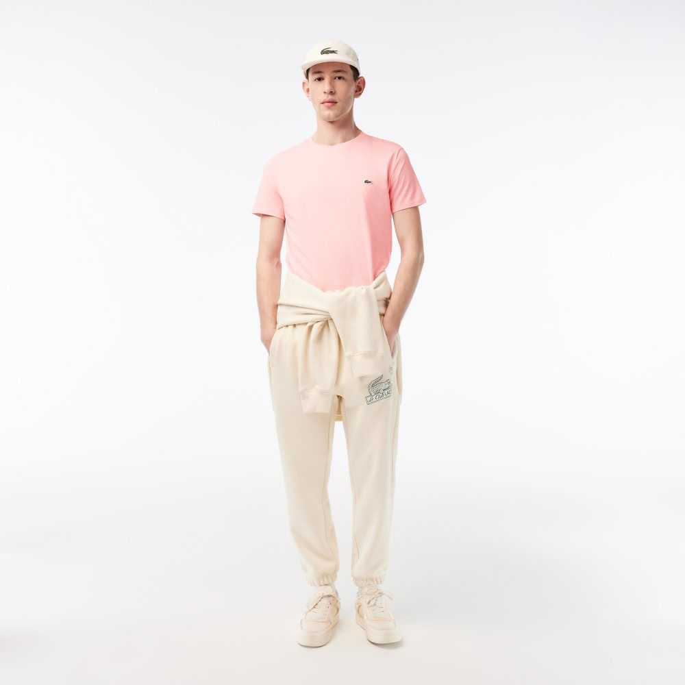 Lacoste Crew Neck Pima Bomull Jersey Rosa | QOXYE-2764