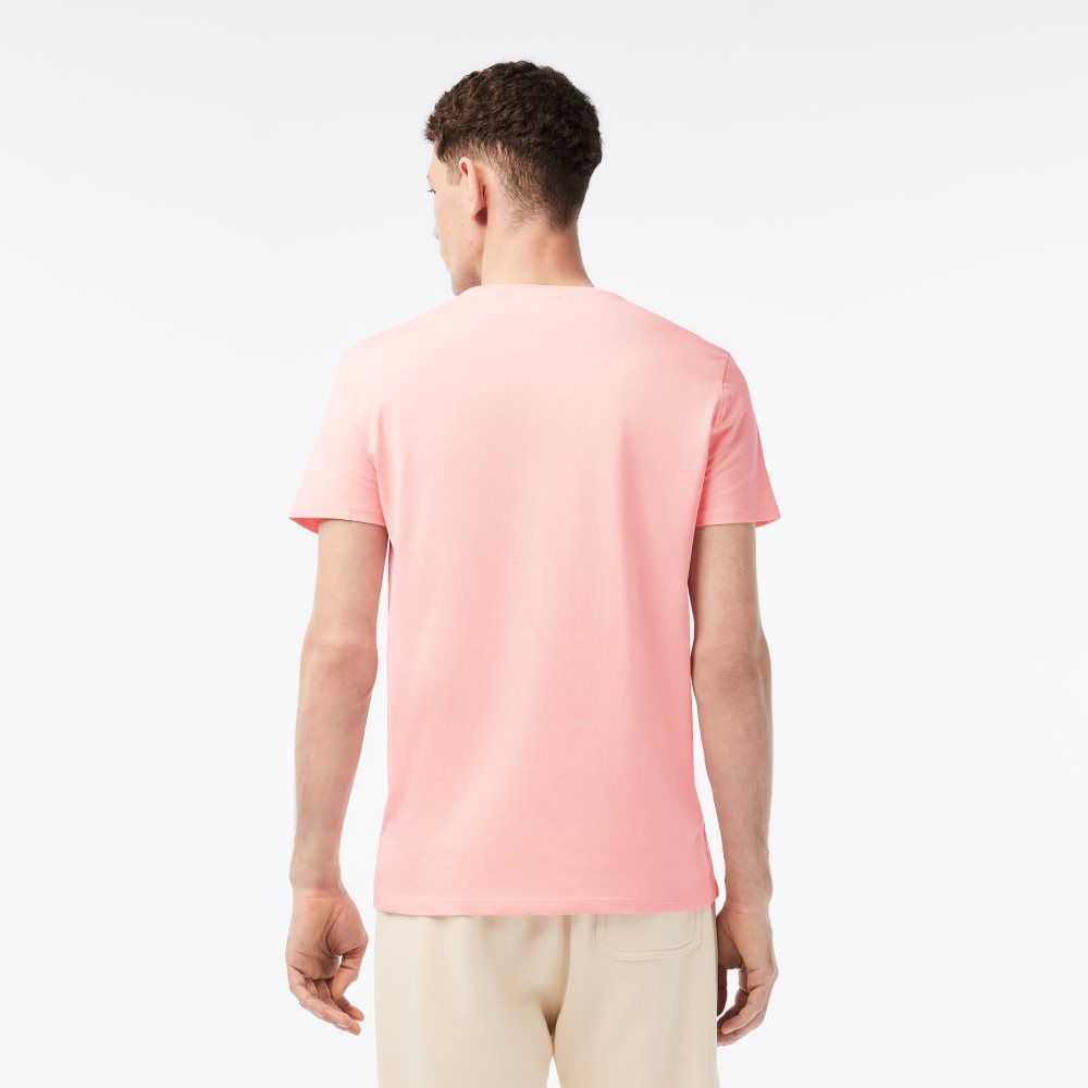 Lacoste Crew Neck Pima Bomull Jersey Rosa | QOXYE-2764