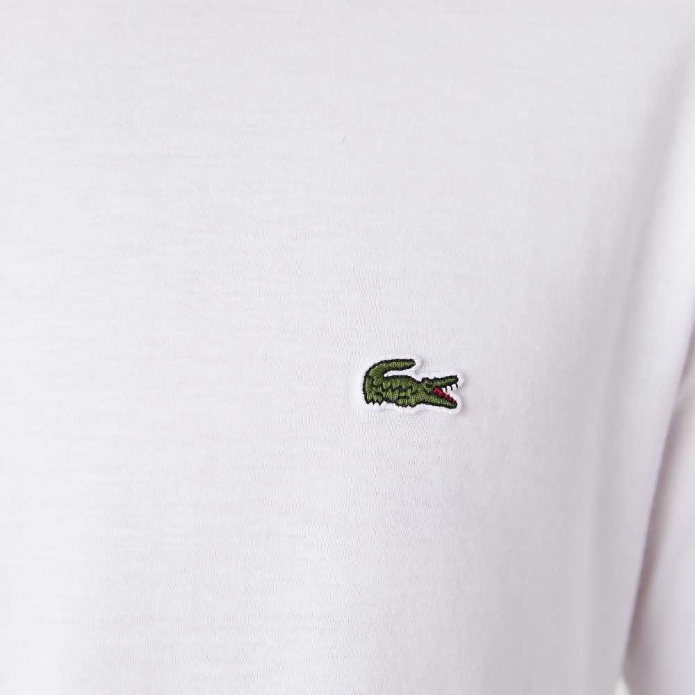 Lacoste Crew Neck Pima Bomull Jersey Vita | OKLZM-6589