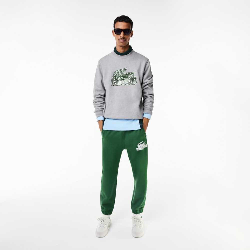 Lacoste Crew Neck Unbrushed Fleece Sweatshirt Grå | GYESN-5903