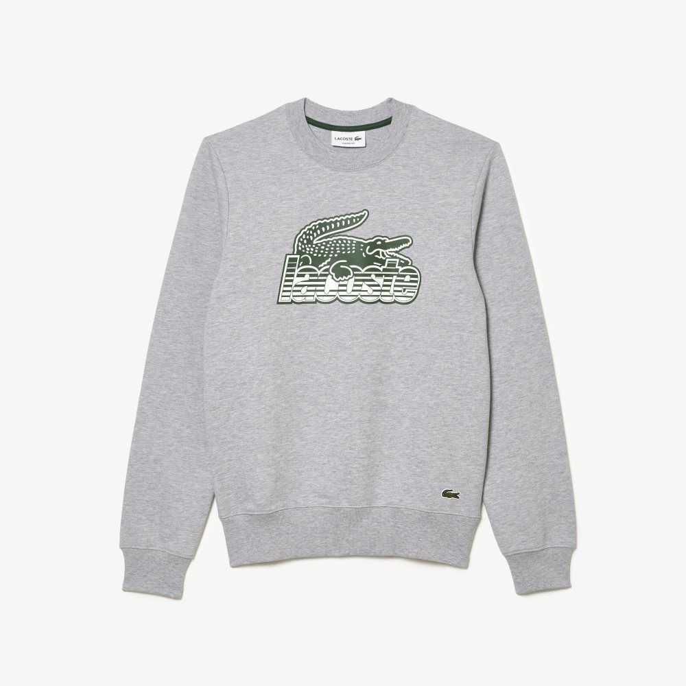 Lacoste Crew Neck Unbrushed Fleece Sweatshirt Grå | GYESN-5903