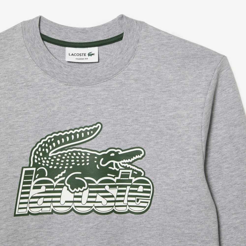 Lacoste Crew Neck Unbrushed Fleece Sweatshirt Grå | GYESN-5903