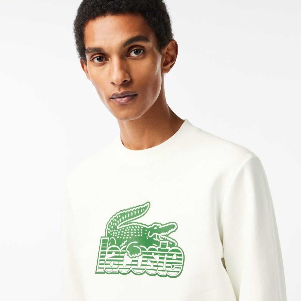 Lacoste Crew Neck Unbrushed Fleece Vita | ZTNXU-1327