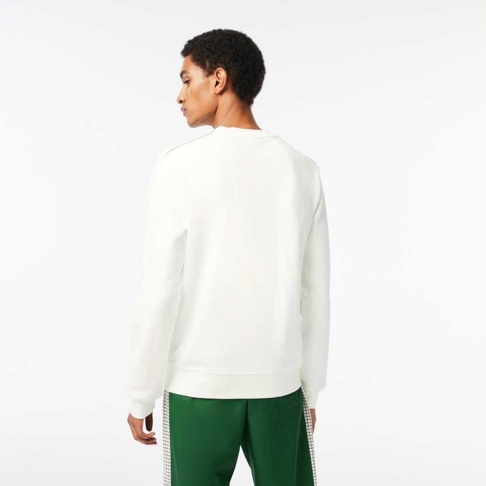 Lacoste Crew Neck Unbrushed Fleece Vita | ZTNXU-1327