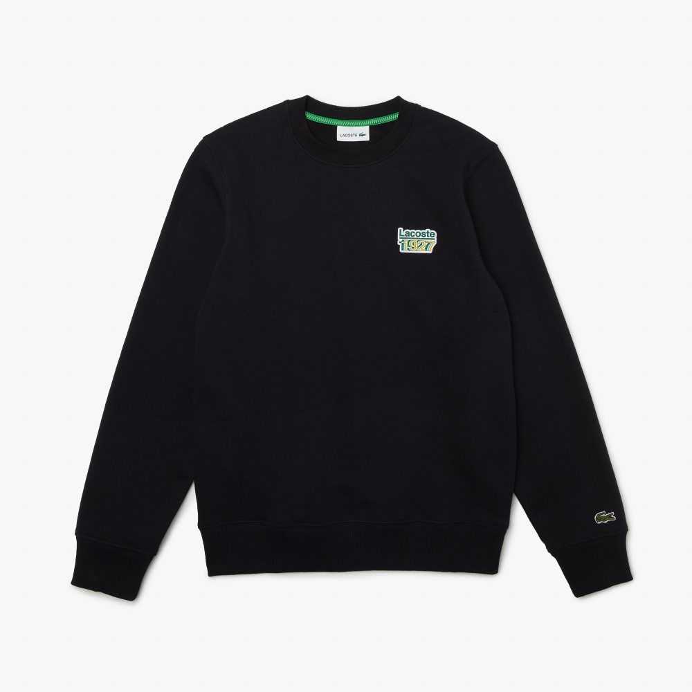 Lacoste Crew Neck Vintage Badge Fleece Marinblå Blå | YDWPO-6240