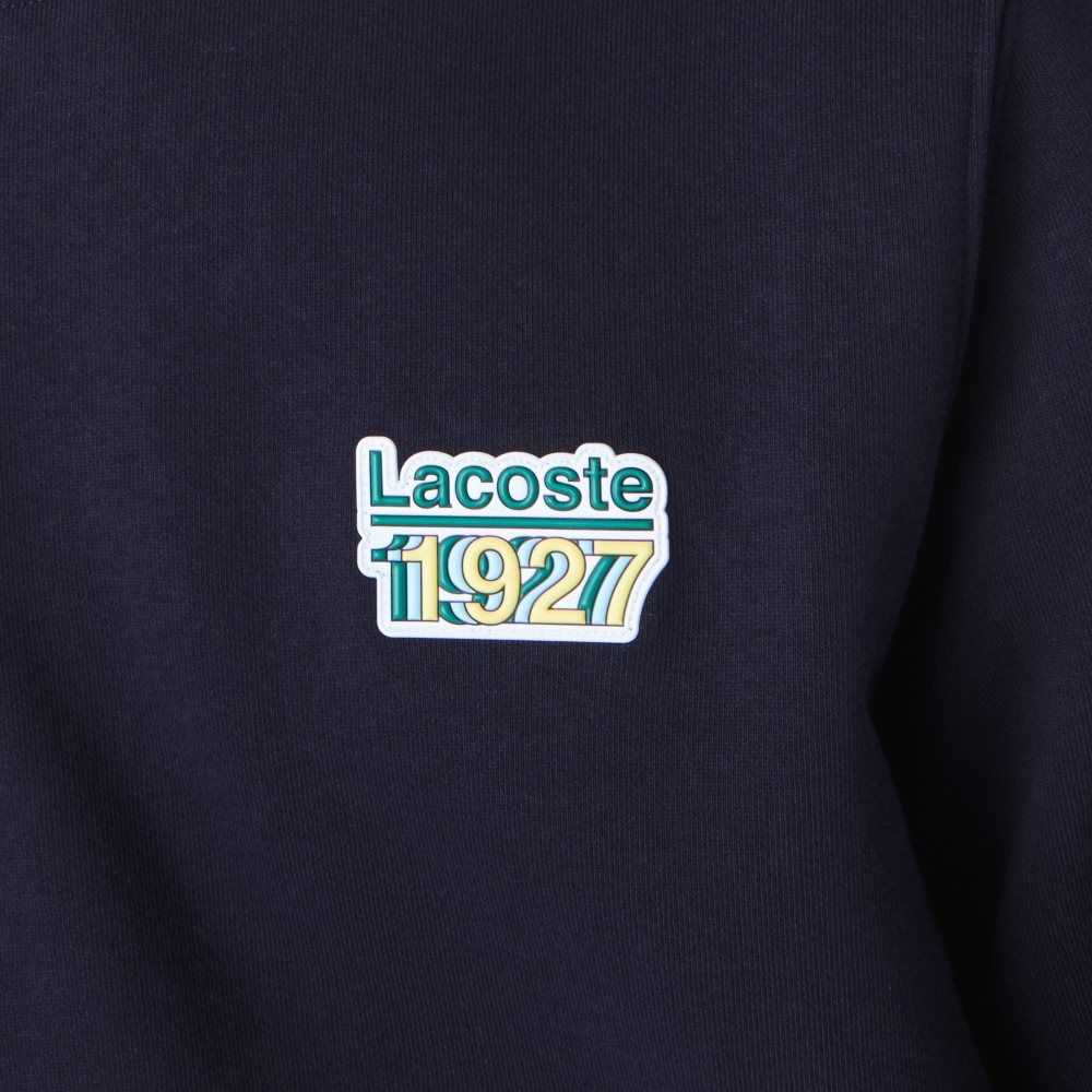 Lacoste Crew Neck Vintage Badge Fleece Marinblå Blå | YDWPO-6240