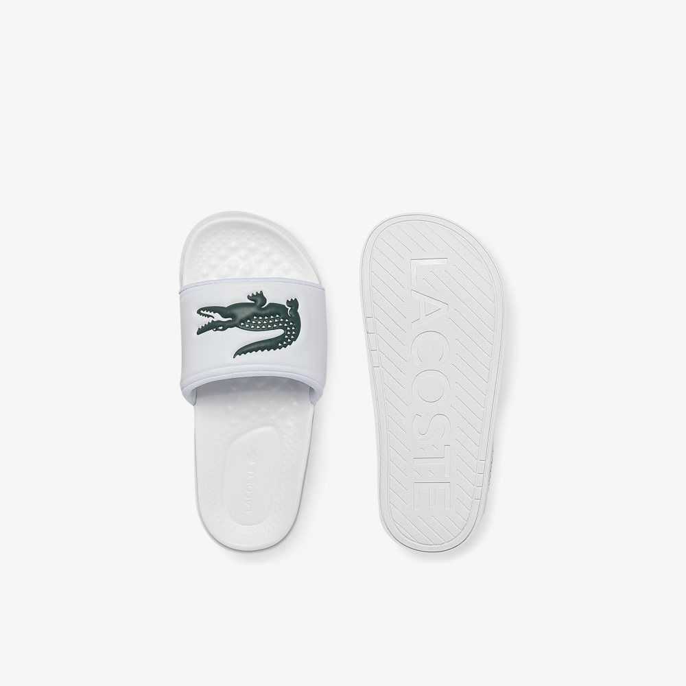 Lacoste Croco Dualiste Logo Rem Vita Mörkgröna | DLJAO-3795