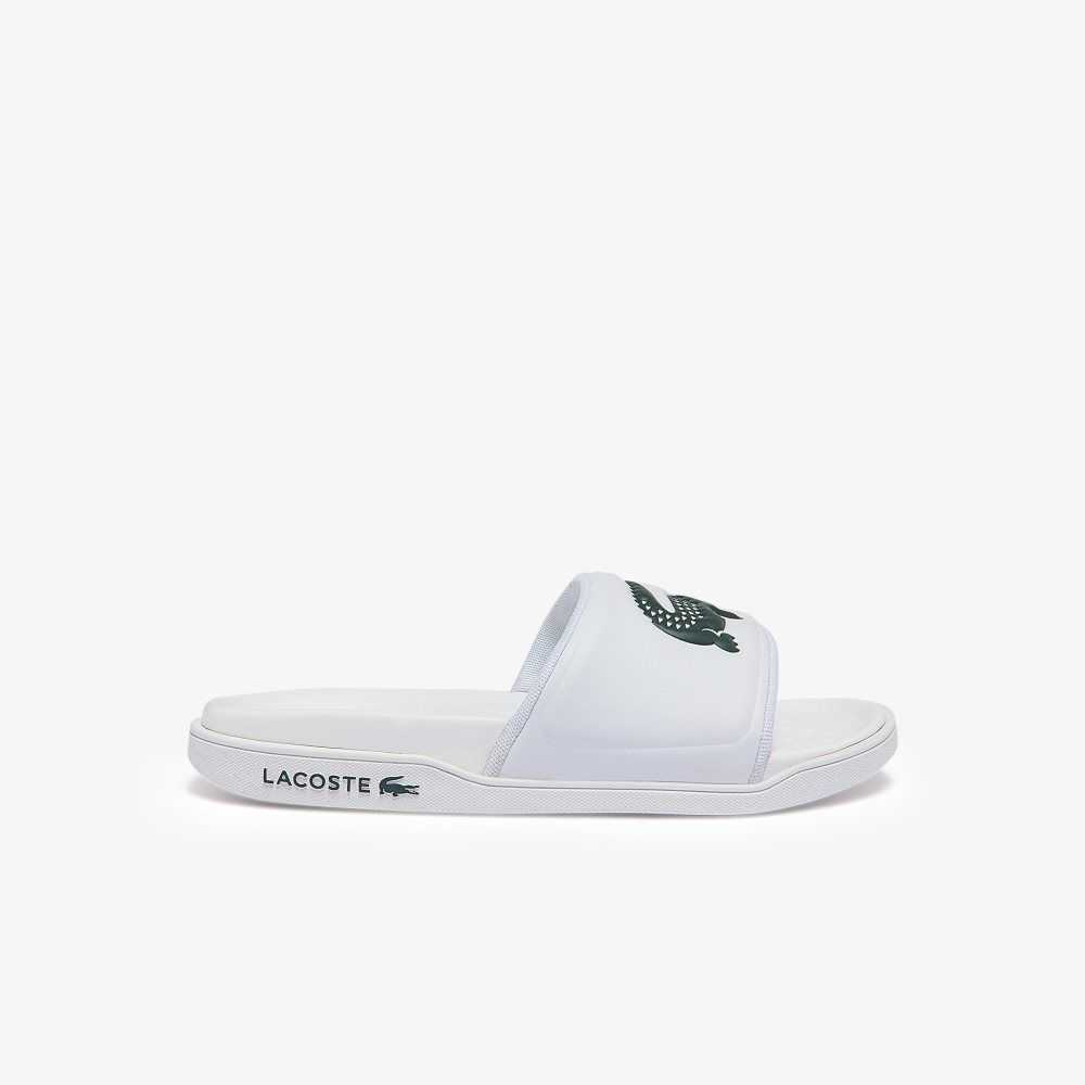 Lacoste Croco Dualiste Logo Rem Vita Mörkgröna | DLJAO-3795