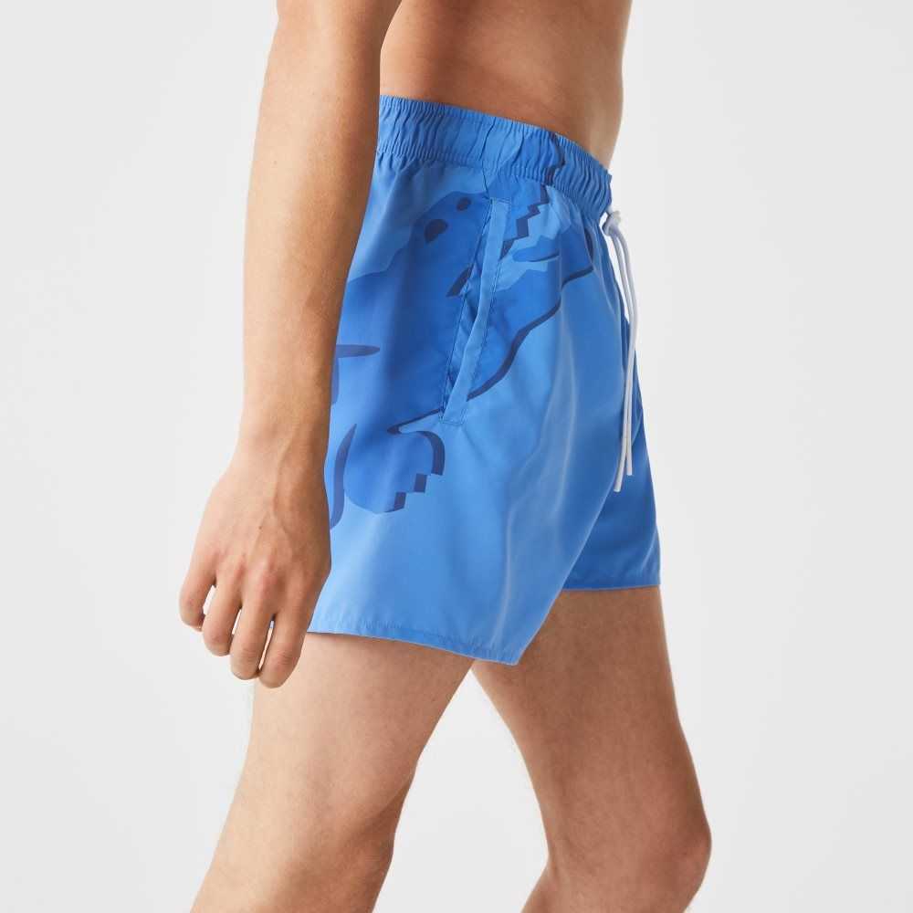 Lacoste Crocodile Built-In Mesh Boxer Blå | SDKRE-1329