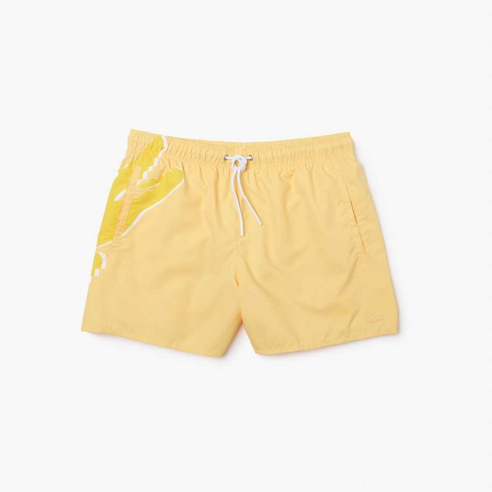 Lacoste Crocodile Built-In Mesh Boxer Gula | PHTQW-7126