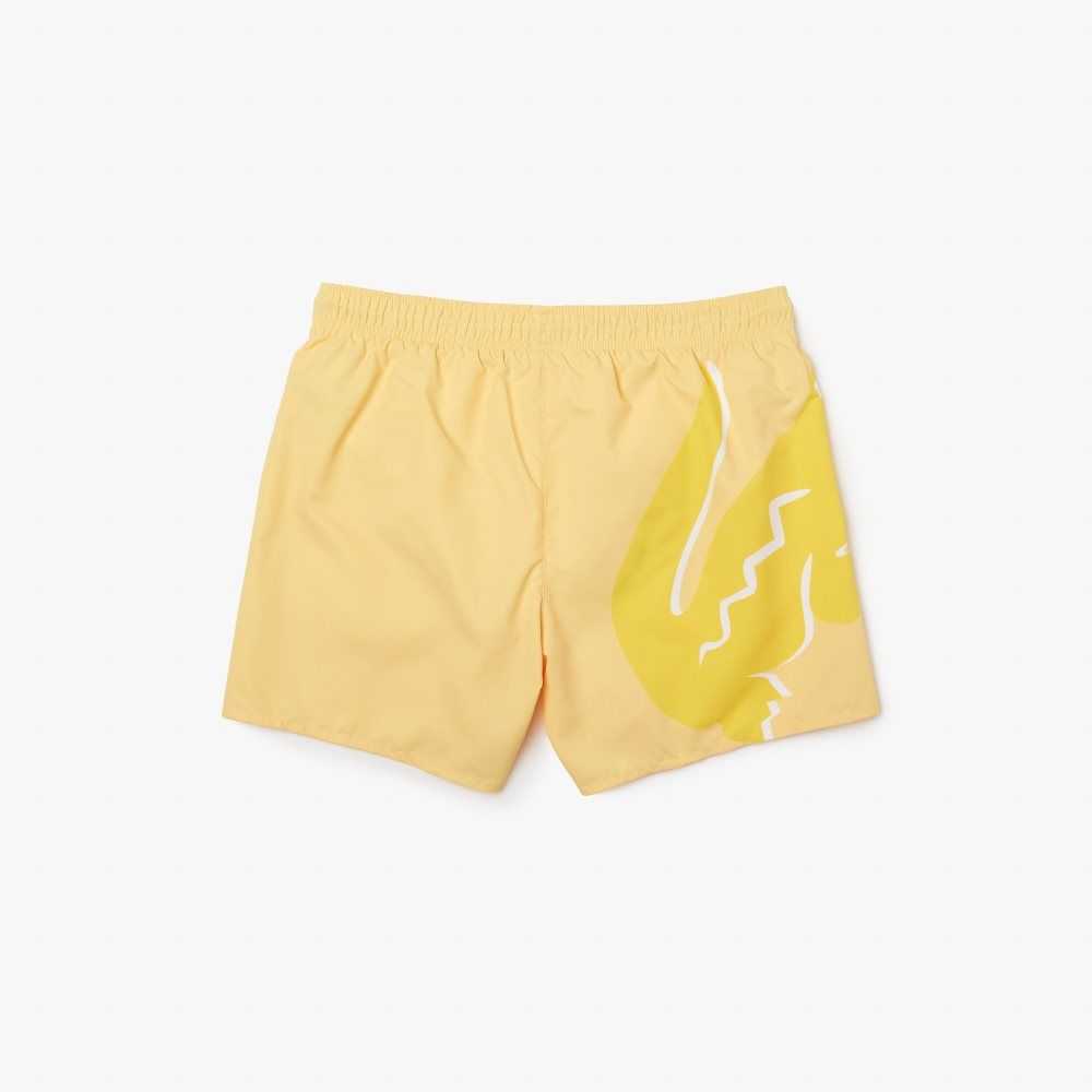 Lacoste Crocodile Built-In Mesh Boxer Gula | PHTQW-7126