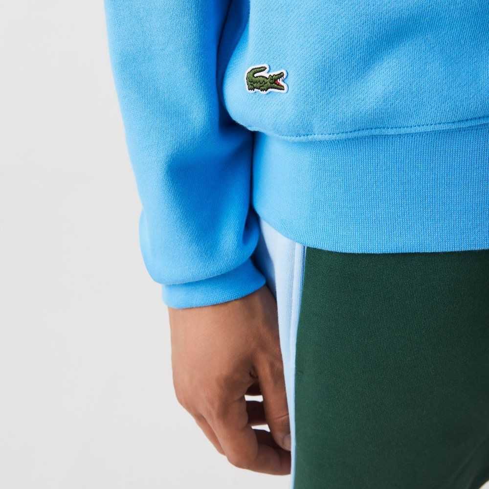 Lacoste Crocodile Print Crew Neck Blå | TRMGZ-1305