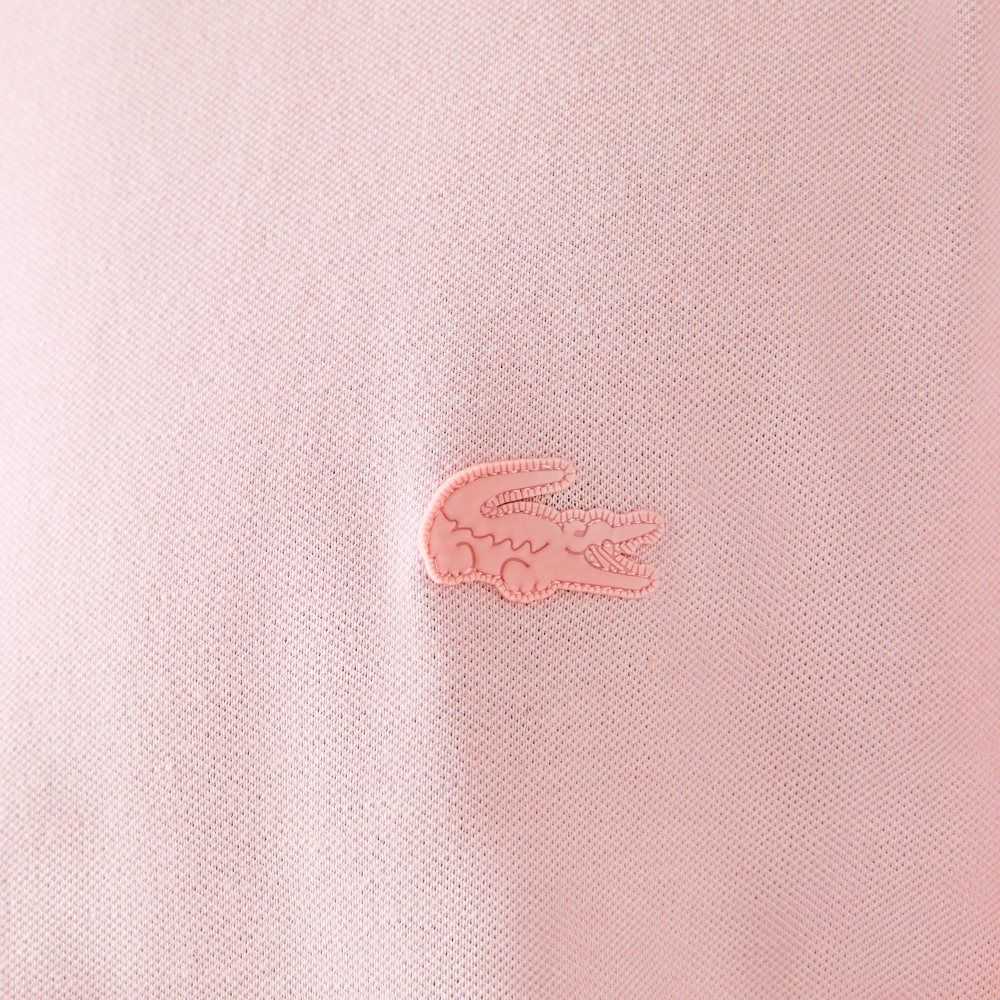 Lacoste Crocodile Print Crew Neck Stretch Organic Bomull Rosa | DUABV-5172