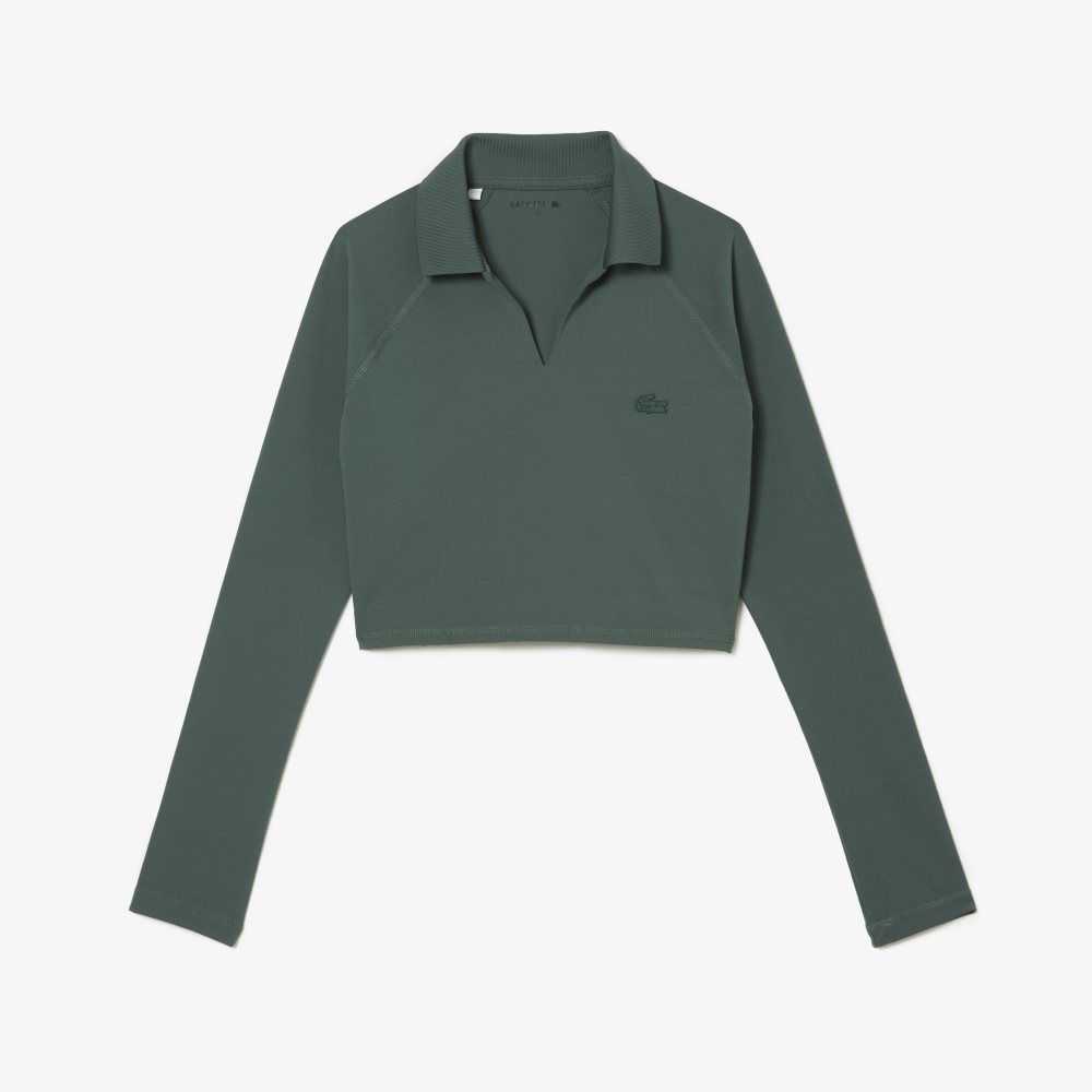 Lacoste Cropped Long Sleeve Gröna | SCNQH-2951