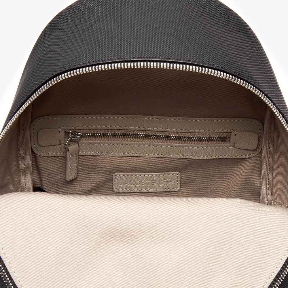 Lacoste Daily Klassiska Coated Pique Canvas Backpack Svarta | LOKNC-1627