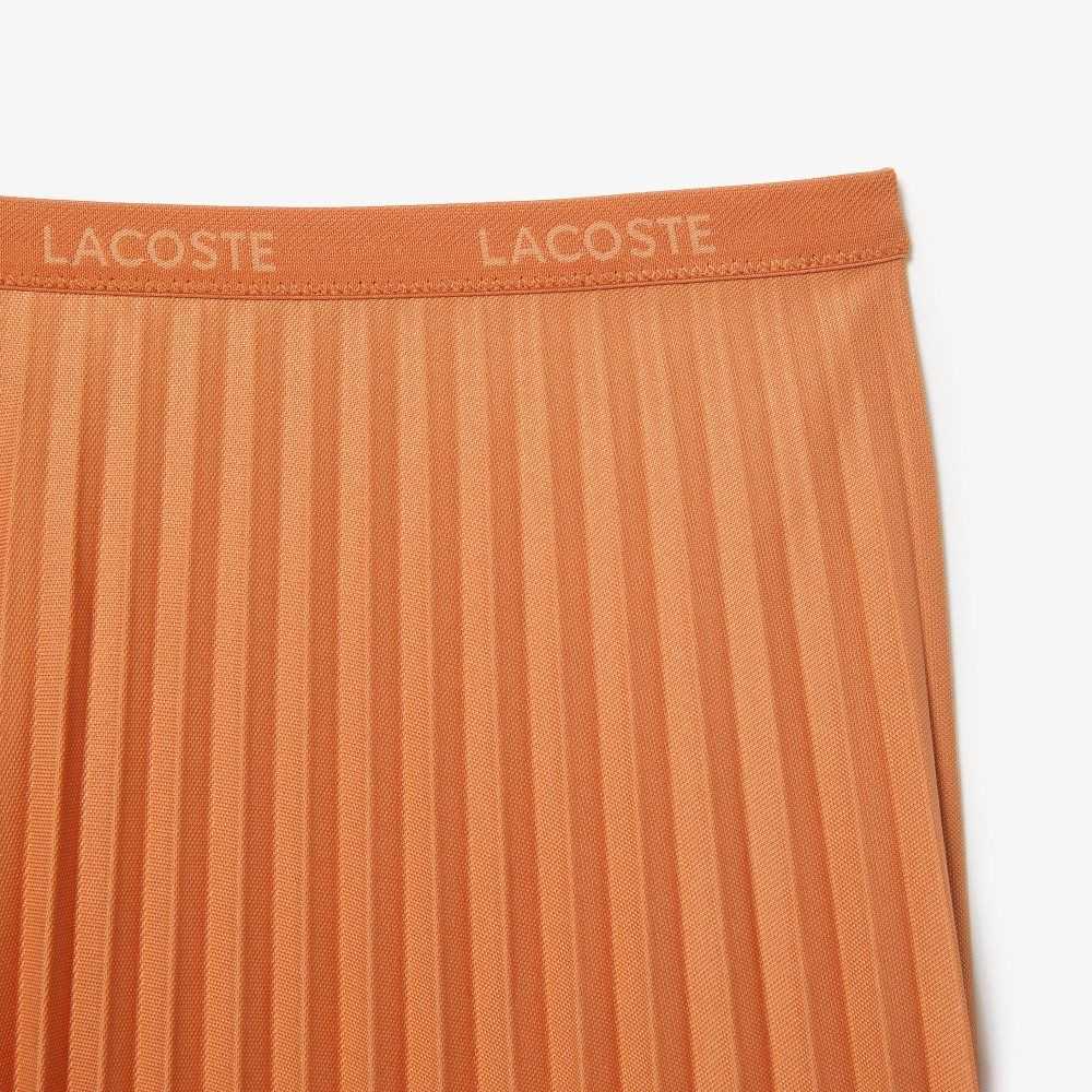 Lacoste Elasticized Midja Flowing Plisserad Orange | IOWRB-5962