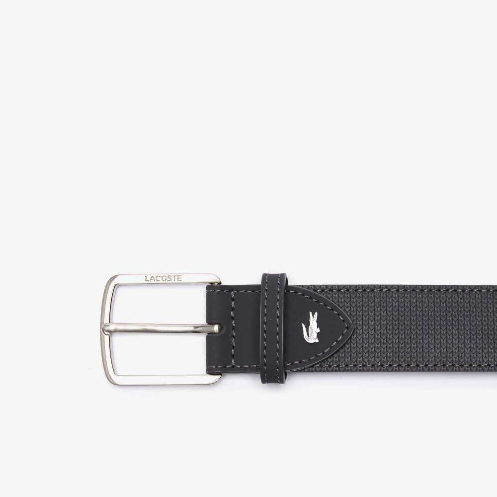 Lacoste Engraved Spännen Reversible Pique Läder Belt Mörkbruna | LFOSX-4196