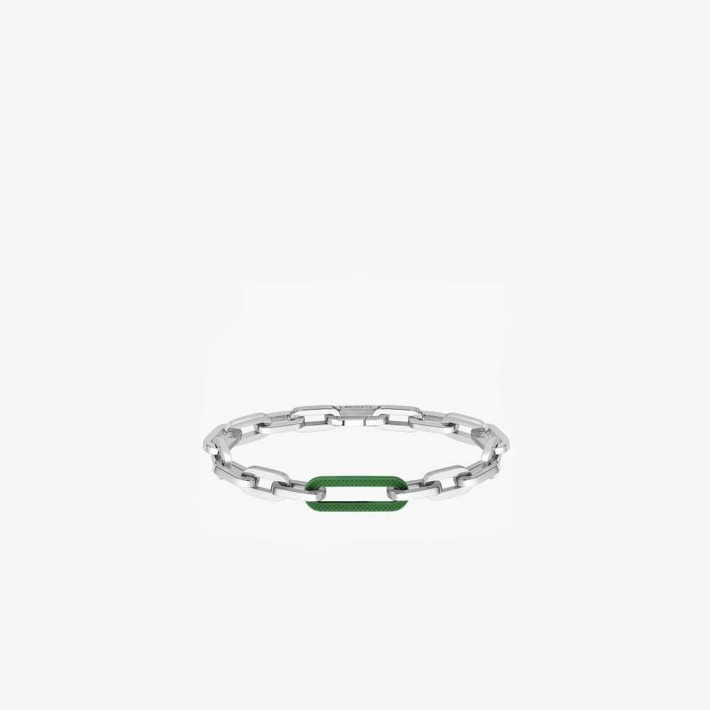 Lacoste Ensemble Bracelet Silver Gröna | MLEDX-9460