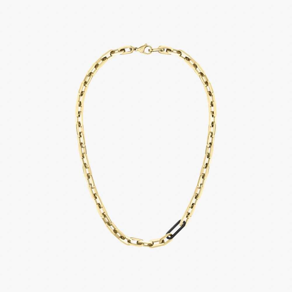 Lacoste Ensemble Necklace Gula Guld Svarta | GHRQX-4928