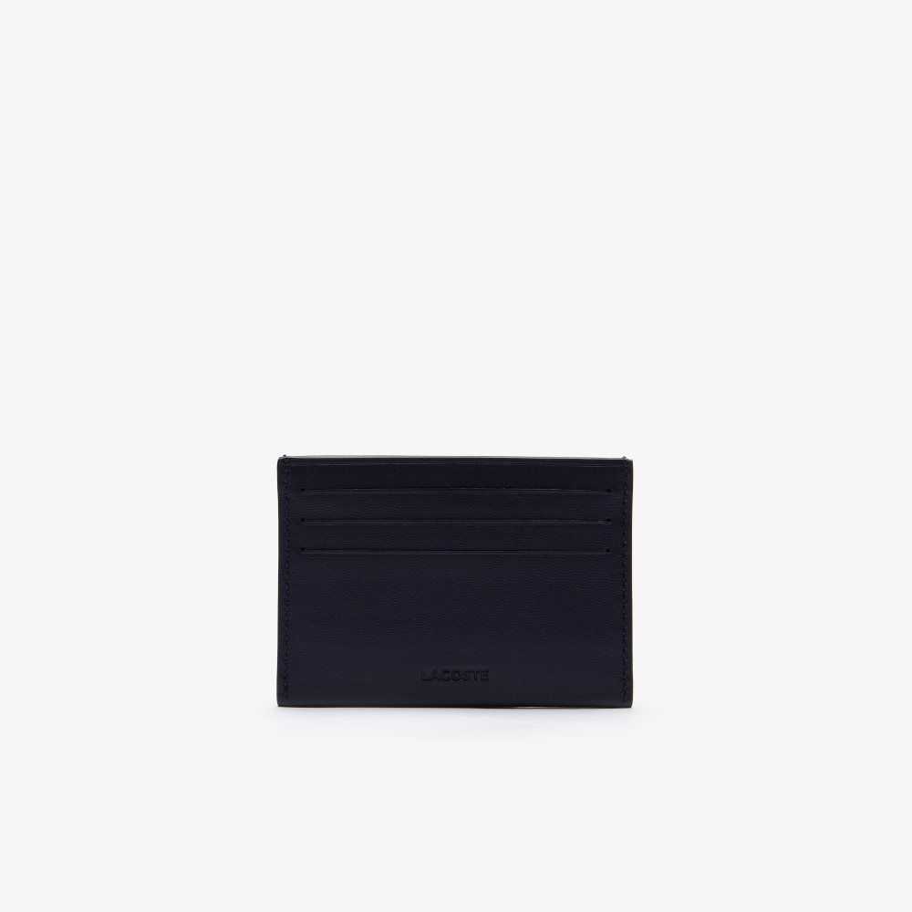 Lacoste Fitzgerald Läder Card Holder Marinblå | AODMH-6285