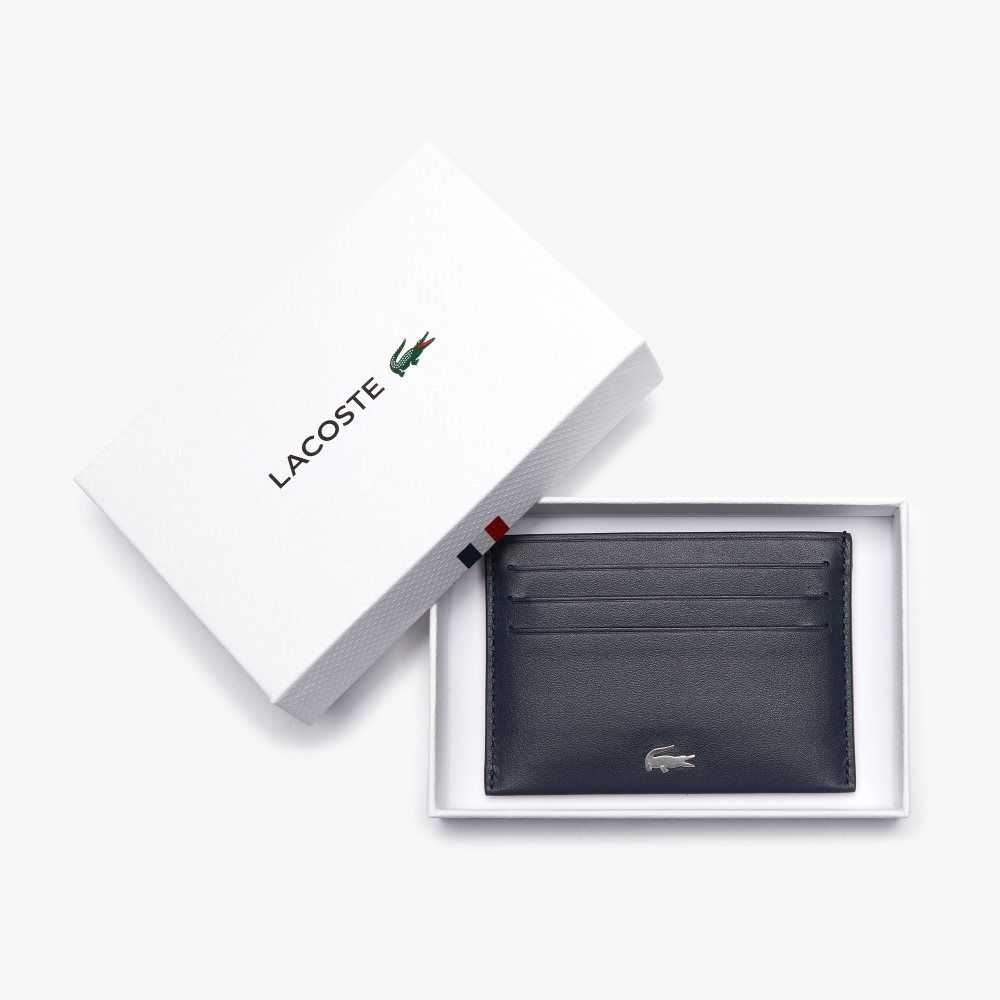 Lacoste Fitzgerald Läder Card Holder Marinblå | AODMH-6285