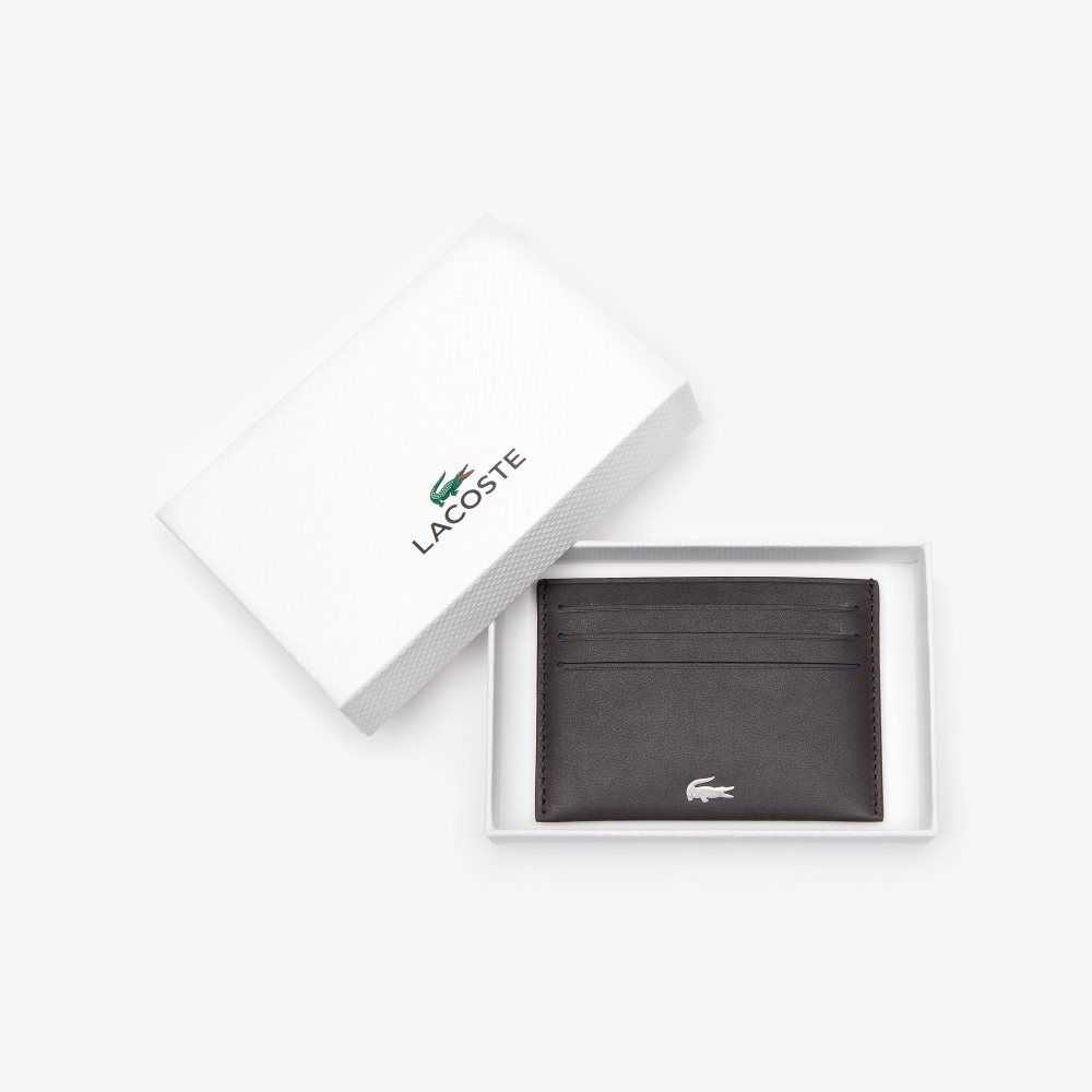 Lacoste Fitzgerald Läder Card Holder Mörkbruna | OEWUI-2867