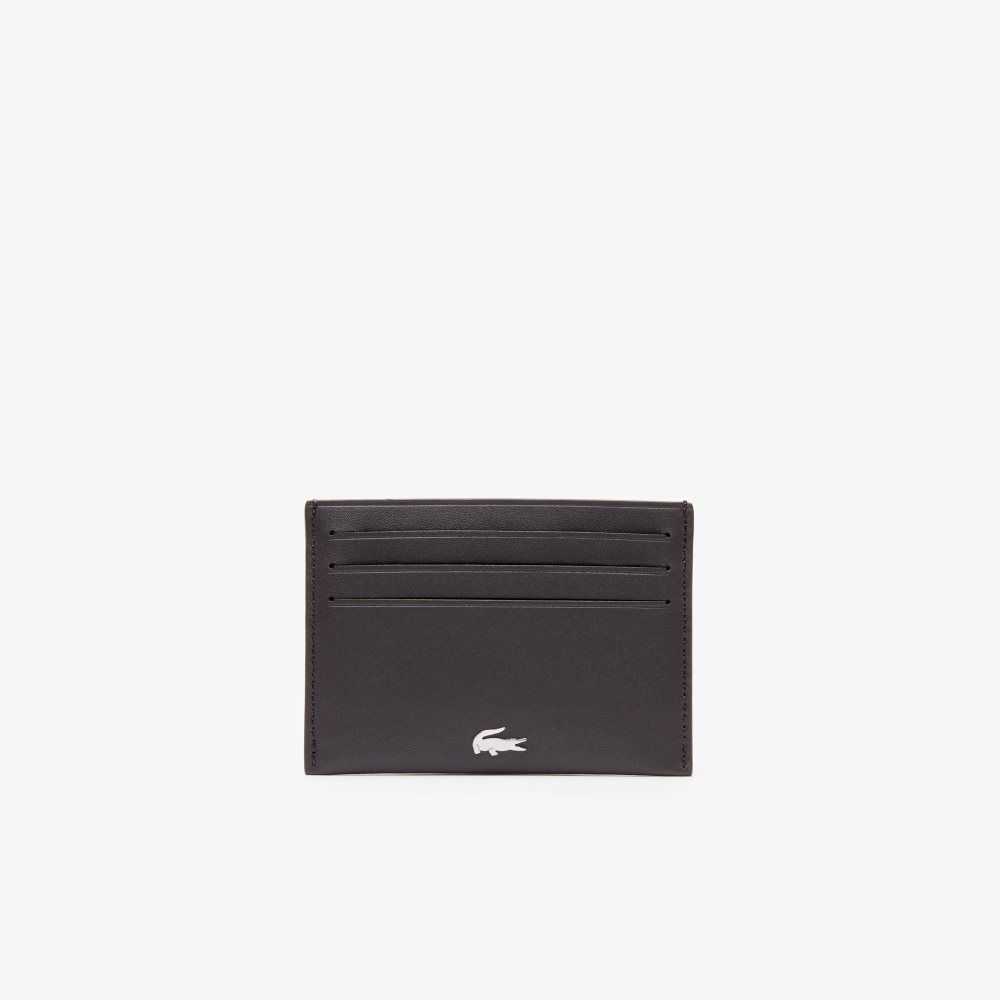 Lacoste Fitzgerald Läder Card Holder Mörkbruna | OEWUI-2867