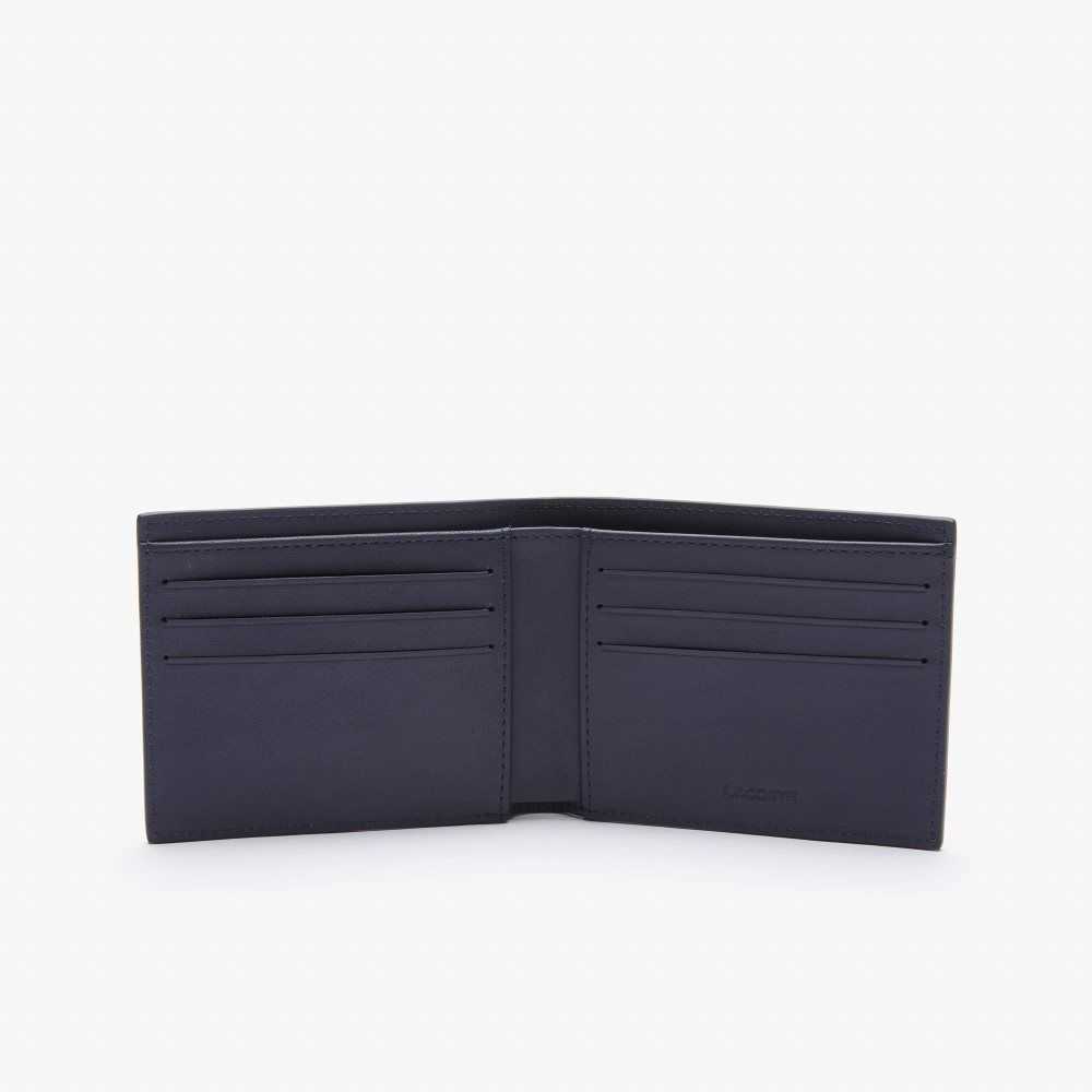 Lacoste Fitzgerald Läder Six Card Wallet Marinblå | AIFHN-5189