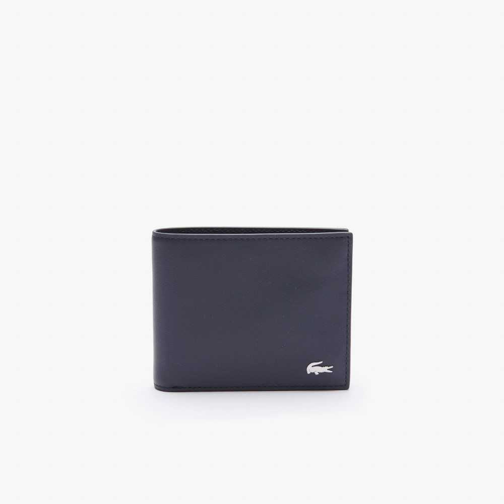 Lacoste Fitzgerald Läder Six Card Wallet Marinblå | AIFHN-5189