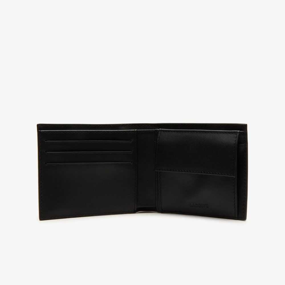 Lacoste Fitzgerald Läder Wallet And Card Holder Set Svarta | CEZFR-2671